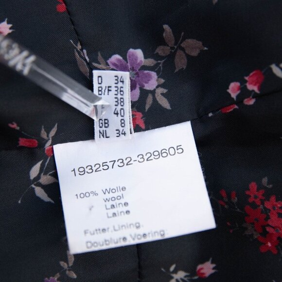 RoFa Moden Womens US 4 100% Wool Red Cropped Coat 3/4 Bell Sleeve Academia Chic - Picture 6 of 8